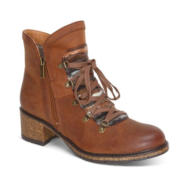 Aetrex Women's Joleen Arch Support Boots Brown Shoes UK 5728-020